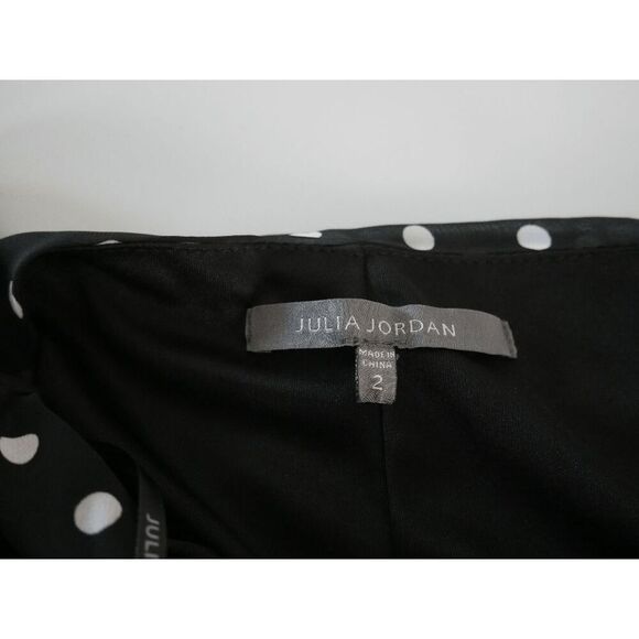 Julia Jordan Polka Dot Maxi Dress | Size 2 | Ruffle Hem | Puff Sleeve | Sheer Ov - Picture 8 of 9